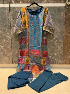 Multi Colored Kurta Set With Dupatta