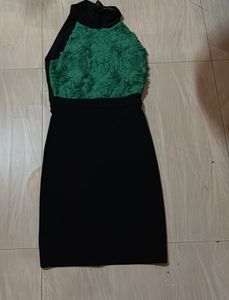 Green halter Neck Dress branded