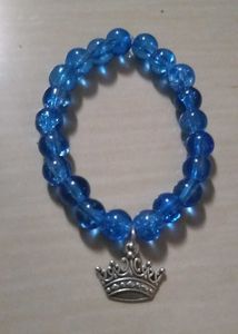 Blue Beaded Crown Bracelet