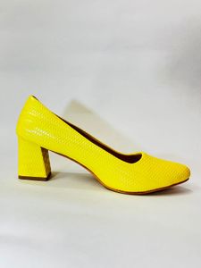 Holographic Lemon Colour Heel&#39;s For Women