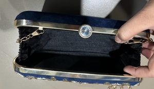 Blue Embroidered Bag