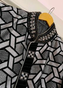 Black Geometric Velvet Jodhpuri