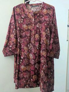 Brand New Floral Maroon Coord Set – Kurta & Pants