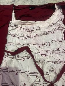 Unique Burgundy &amp; White Dress