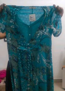 I AM FOR YOU Women Blue &amp; White Floral Dres