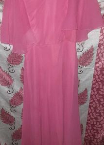 Hellodesign Pink Chiffon Overlay Maxi Dress