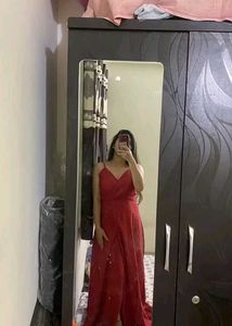 Red Spaghetti Strap Maxi Dress(New)