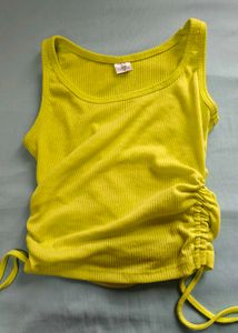 Yellow Ruched Detail Tank Top