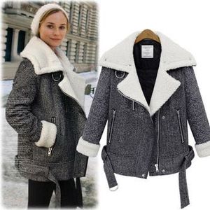 Sherpa Lined Wool Biker Jacket