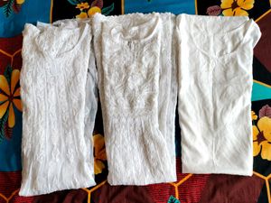Combo Of 2 Chikankari Anarkali Kurtis With Inner