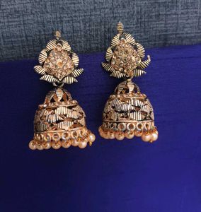 Golden Jhumka Earrings
