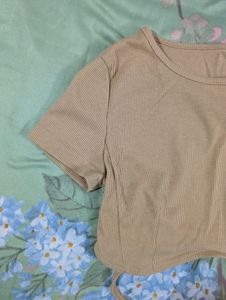 Beige Crop Top From Urbanic 💫