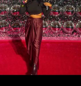Burgundy Draped Skirt