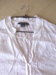 White Tie-Front Shirt