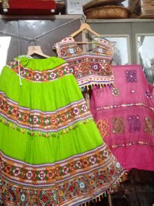 Green Milty Garba Choli