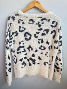 Fluffy Animal Print Sweater