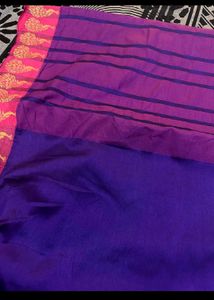 Beautiful Purple Megenta Silk Saree