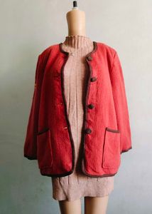 Red Oversized Cardigan