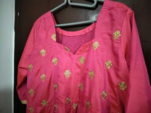 Pink Embroidered Indian Dress