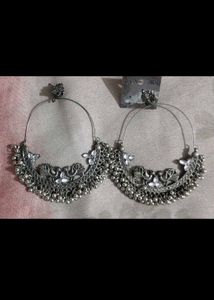 Oxidized Hoop Earring