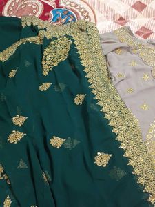 Elegant Grey &amp; Gold Kurta