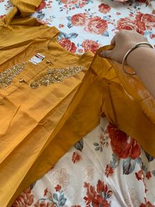 Dress Material Musturd Yellow And Blue