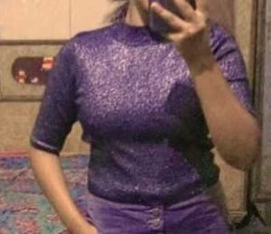 Black Blingy Woolen Top