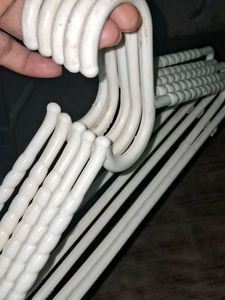 Set of 5 White Plastic Hangers