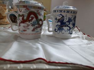 VINTAGE BHUTANESE and TIBETAN  MUGS