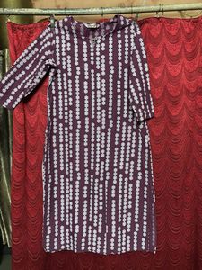 Purple Printed Casual Dress