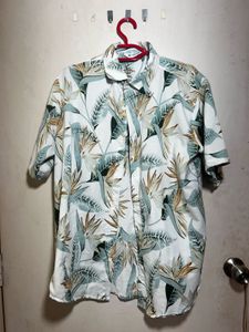 Floral Print Men's Casual Shirt/ Size XL
