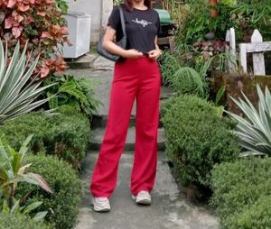Red Flare Pants
