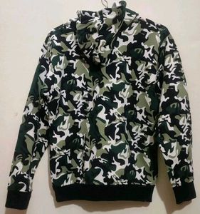 Olive Black Print Hoodie Sweatshirt For 10-12 Year