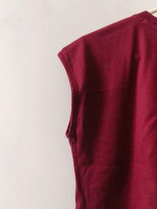 Maroon Cap Sleeve Top