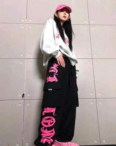 Black LOVE Graphic Cargo Pants