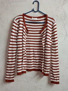 Women's Striped Cardigan Sweater