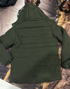Brand new mens green jacket with detachable hoodie