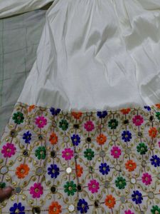 White Dress with Floral Embroidery