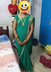 Sea Green Heavy Stone Work Saree , Stiched Blouse