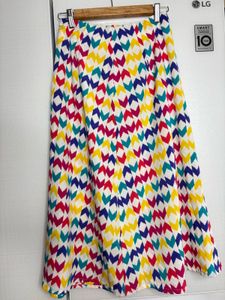 Colorful Patterned Midi Skirt