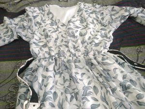 Floral Print White Dress