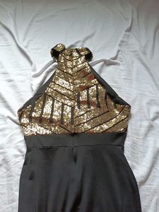 Floor Length Gold Sequin Gown