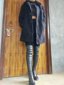 Chic Navy Blue Coat