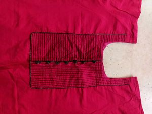 Red Tunic Dress with Embellishments