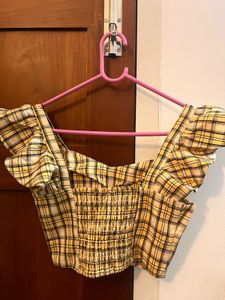 Yellow Checkered Crop Top – Ginger by Lifestyle