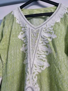 Pakistani Lace Cotton Long Kurti