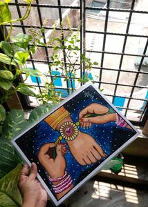 Raksha Bandhan Artwork For Homedecor And Gift Item (Laminated Artwork)