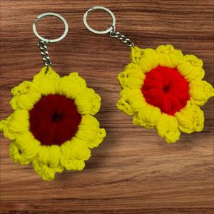 Crochet Sunflower Keychains