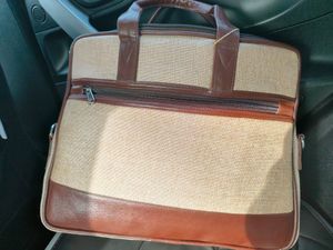 Jute And Leather Bag
