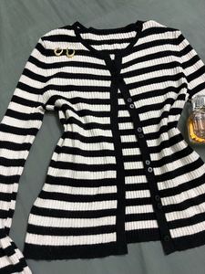 Striped Knit Cardigan